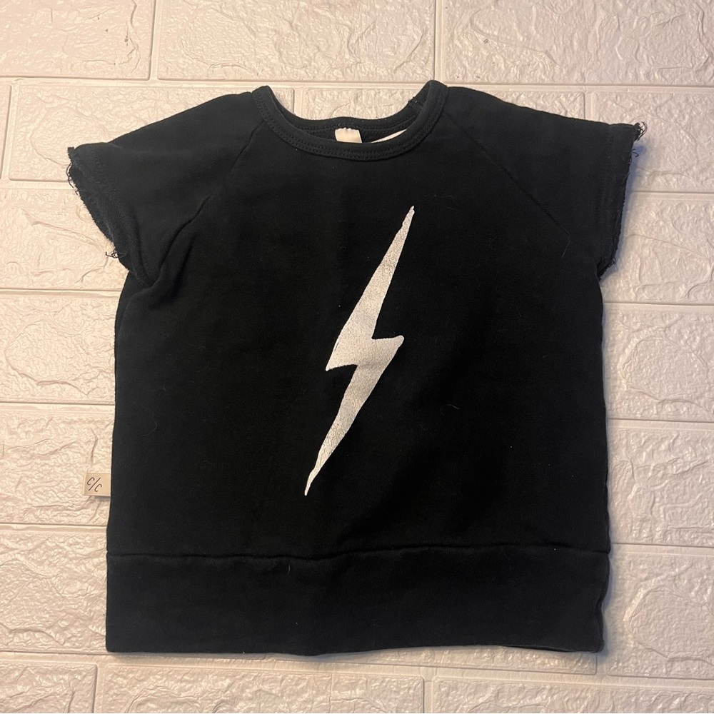 Childhoods Clothing size 18-24 months Black Lightning Bolt Kids T-Shirt